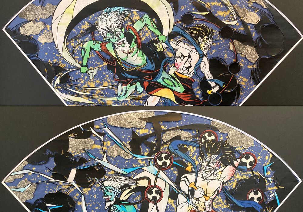風神雷神 〜薫風の誘い〜」 | 切り絵の制作風景などを掲載しています